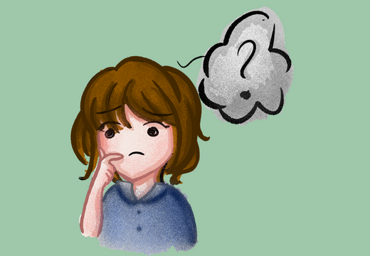 Person wondering about something